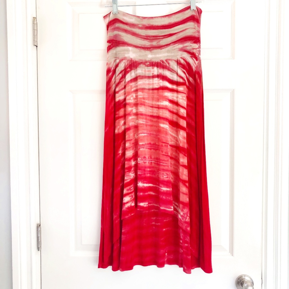 Athleta Pink Lotus High-Low Tie-Dye Skirt